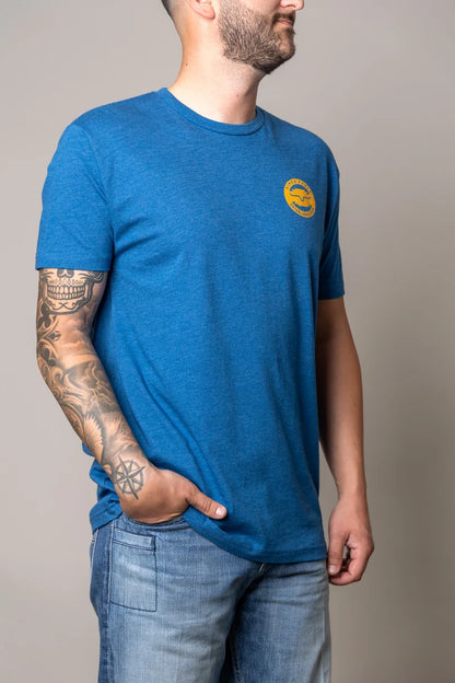 Camiseta de hombre Kimes Ranch Wood Stamp (azul claro jaspeado)