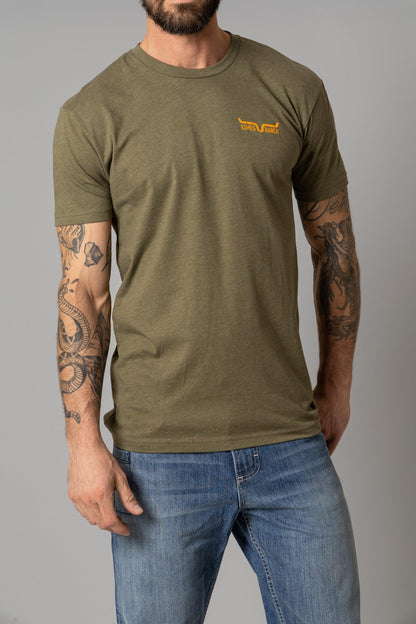 Kimes Ranch Men’s Woody T-Shirt (Military Green)