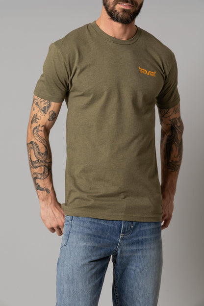 Kimes Ranch Men’s Woody T-Shirt (Military Green)