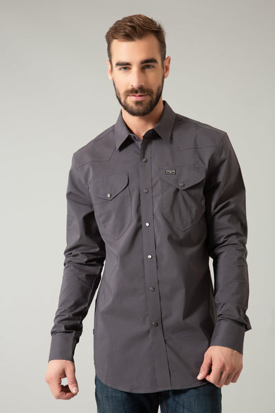 Kimes Ranch Men's Blackout Dress Shirt (Charcoal)