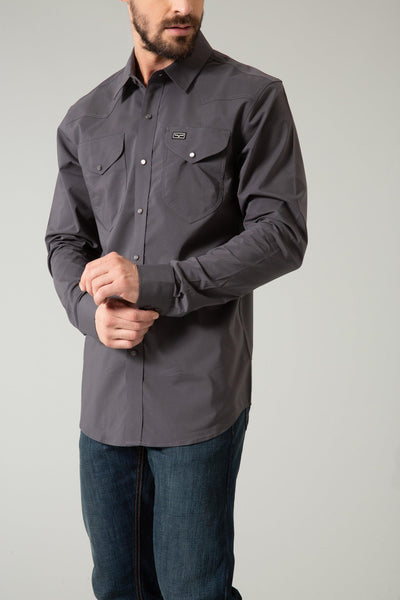 Kimes Ranch Men's Blackout Dress Shirt (Charcoal)
