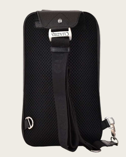 Bolso de hombro Cuadra de piel negra para hombre (DU381/BO462MA Black Stingray)