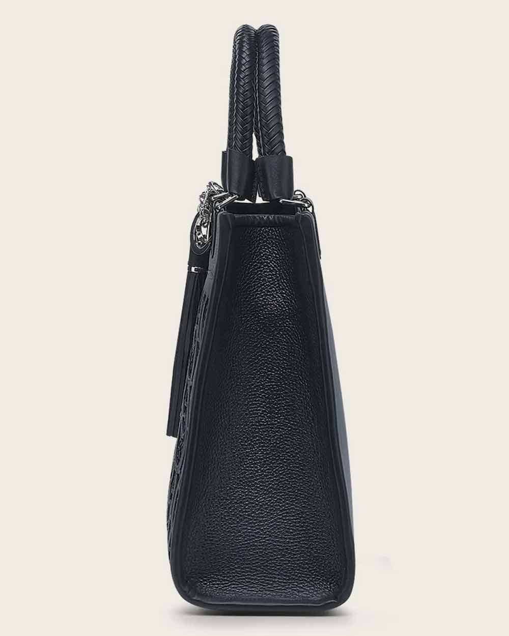 Cuadra Women's Black Monogram Top Handle Handbag (DU686/BOD2MRS Black)