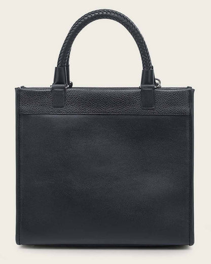 Cuadra Women's Black Monogram Top Handle Handbag (DU686/BOD2MRS Black)