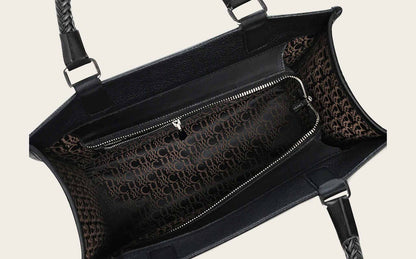 Cuadra Women's Black Monogram Top Handle Handbag (DU686/BOD2MRS Black)