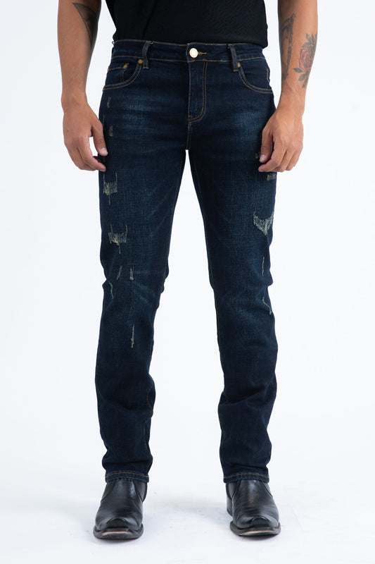 Vaqueros Platini Cruz Supersoft índigo elásticos ajustados para hombre (FDJ11053 índigo)