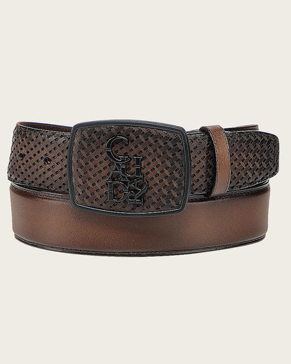 Cuadra Men's Honey Brown Bovine Western Belt (BC343/CV501RS)