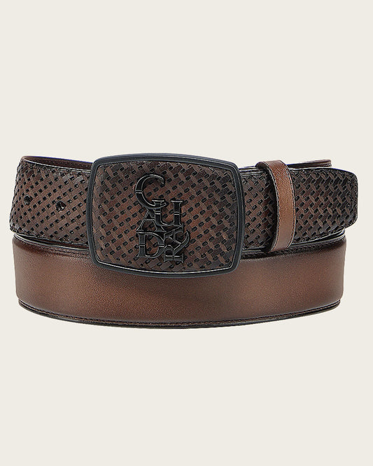 Cuadra Men's Honey Brown Bovine Western Belt (BC343/CV501RS)