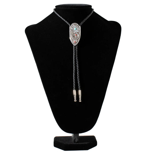 Double S Collection Arrow Floral Turquoise Red Bolo Tie (22405)