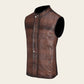 Cuadra Men's Reversible Europe Zipper Leather Vest (JC172/H303COC)