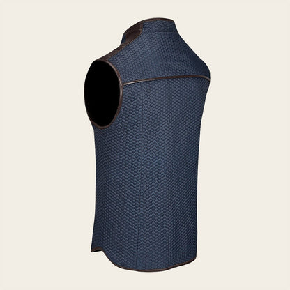 Cuadra Men's Reversible Europe Zipper Leather Vest (JC172/H303COC)