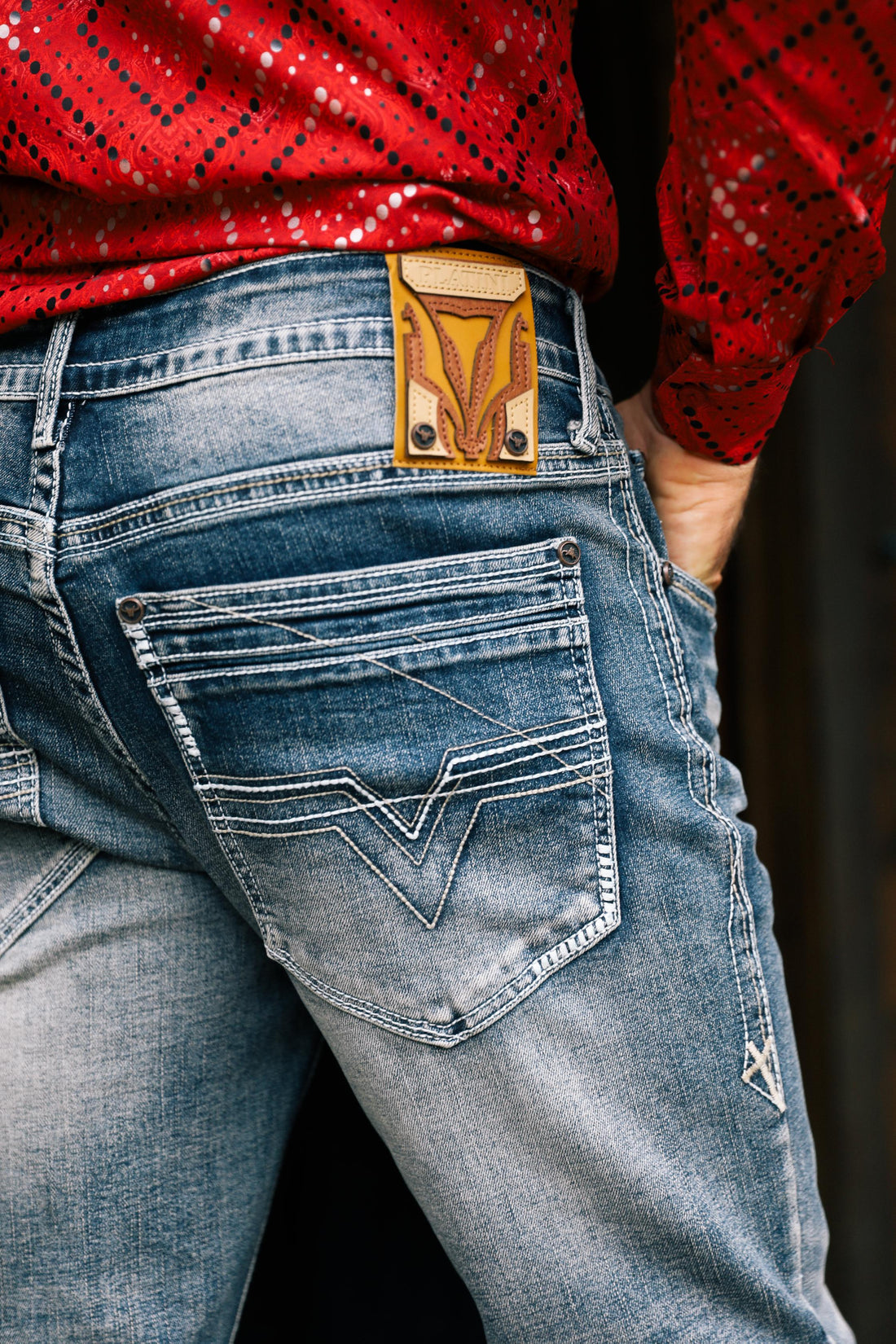 Vaqueros de corte bota azul Holt de Platini para hombre (CBJ9885 azul)
