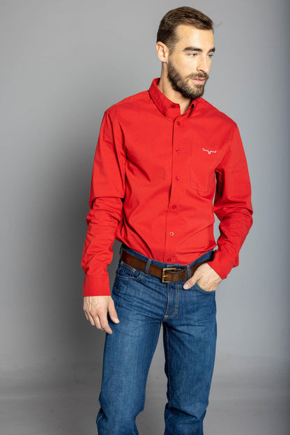 Camisa de vestir del equipo KR de Kimes Ranch para hombre (roja)