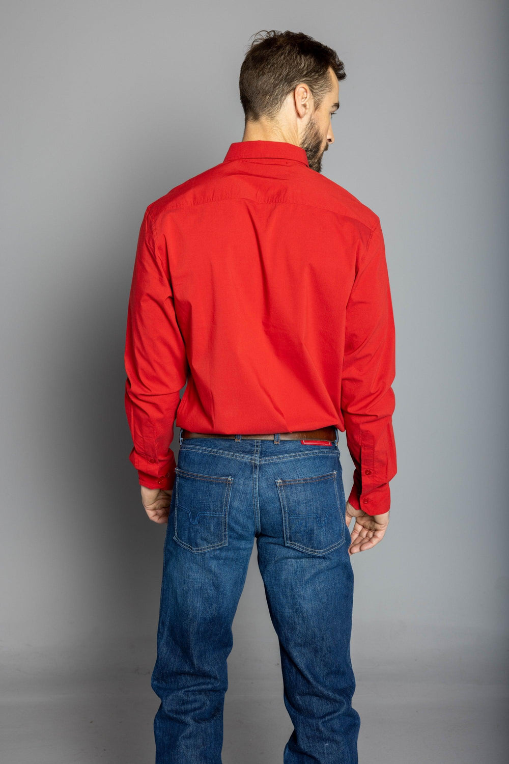 Kimes Ranch Men's KR Team Dress Shirt (Red)