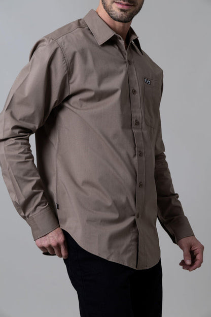 Kimes Ranch Men's Linville Long Sleeve Dress Shirt (Taupe)