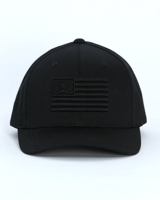 Gorra Fitted Flexfit de hombre Cinch con bandera estadounidense (MCC0627765 Negra)