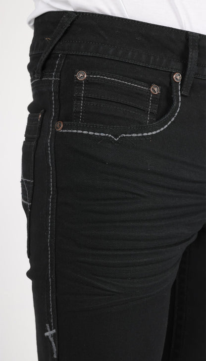 Vaqueros negros Holt de corte bota para hombre de Platini (CBJ9889 Negro)