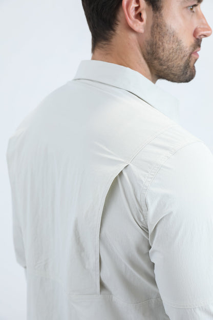 Platini Men's Performance Fishing Long Sleeve Shirt (PGL11201 Stone)