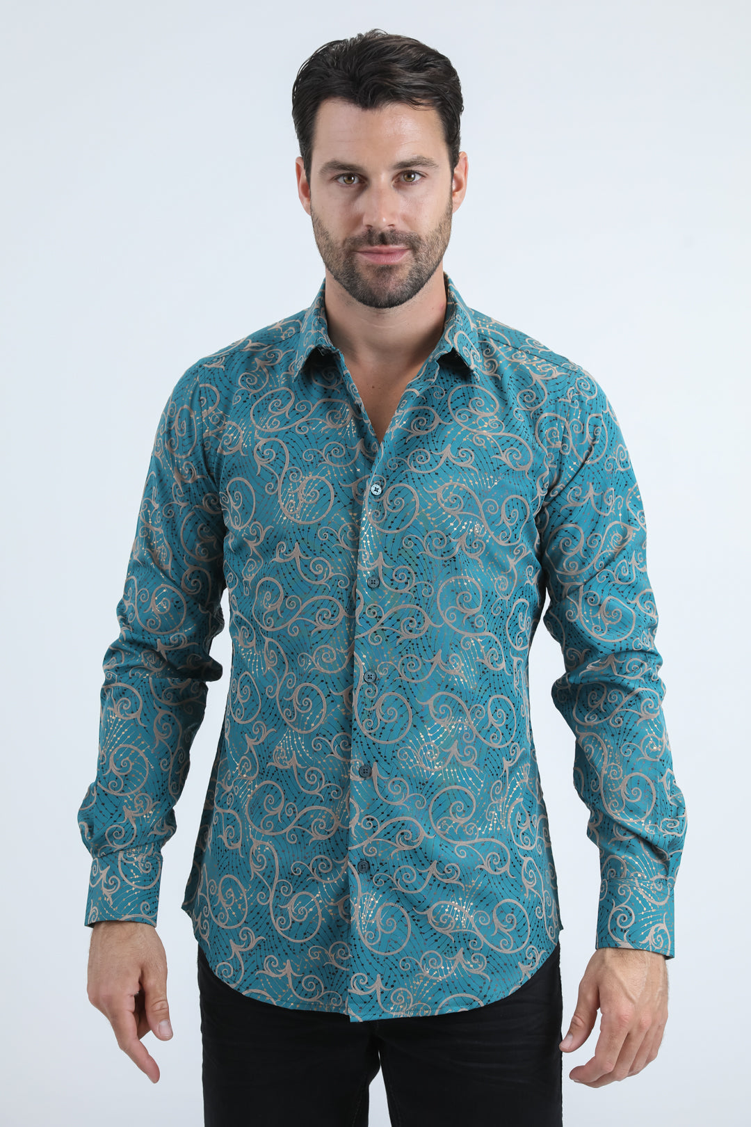 Camisa de manga larga para hombre Platini (MFL11181) AZUL