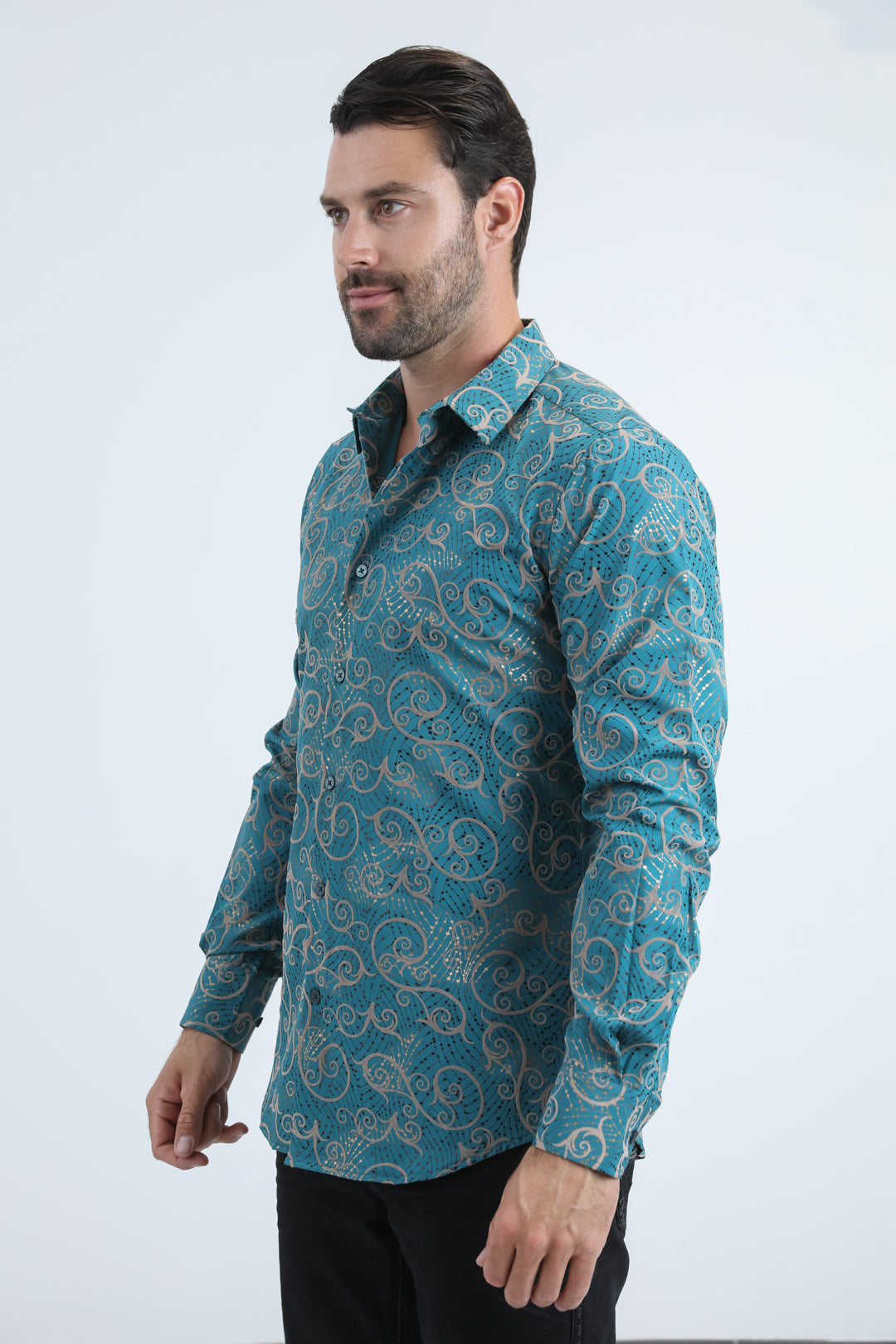 Camisa de manga larga para hombre Platini (MFL11181) AZUL