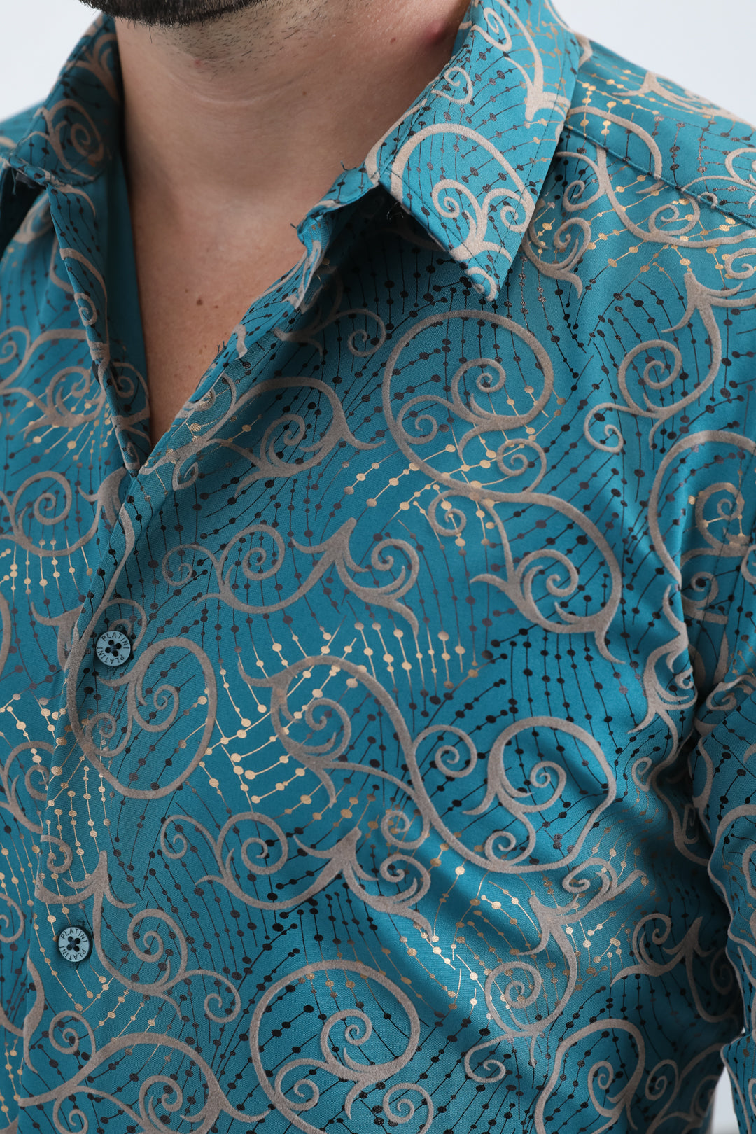 Camisa de manga larga para hombre Platini (MFL11181) AZUL
