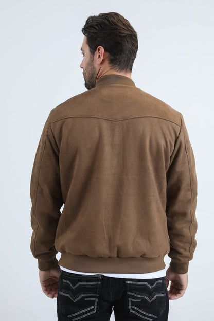 Abrigo Platini de ante sintético acolchado con forro de piel para hombre (JKT11092 Camel)