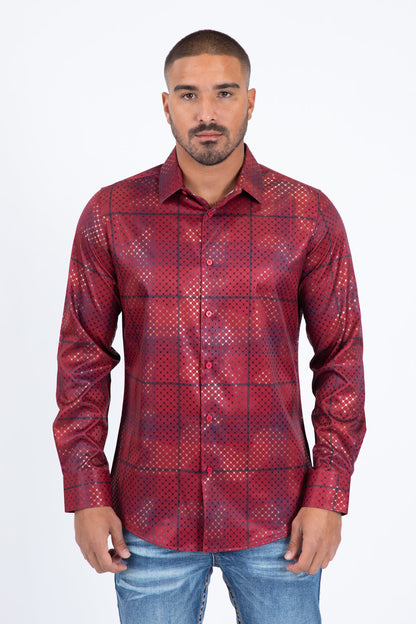Camisa de manga larga para hombre Platini (FPL11498 / ROJO)