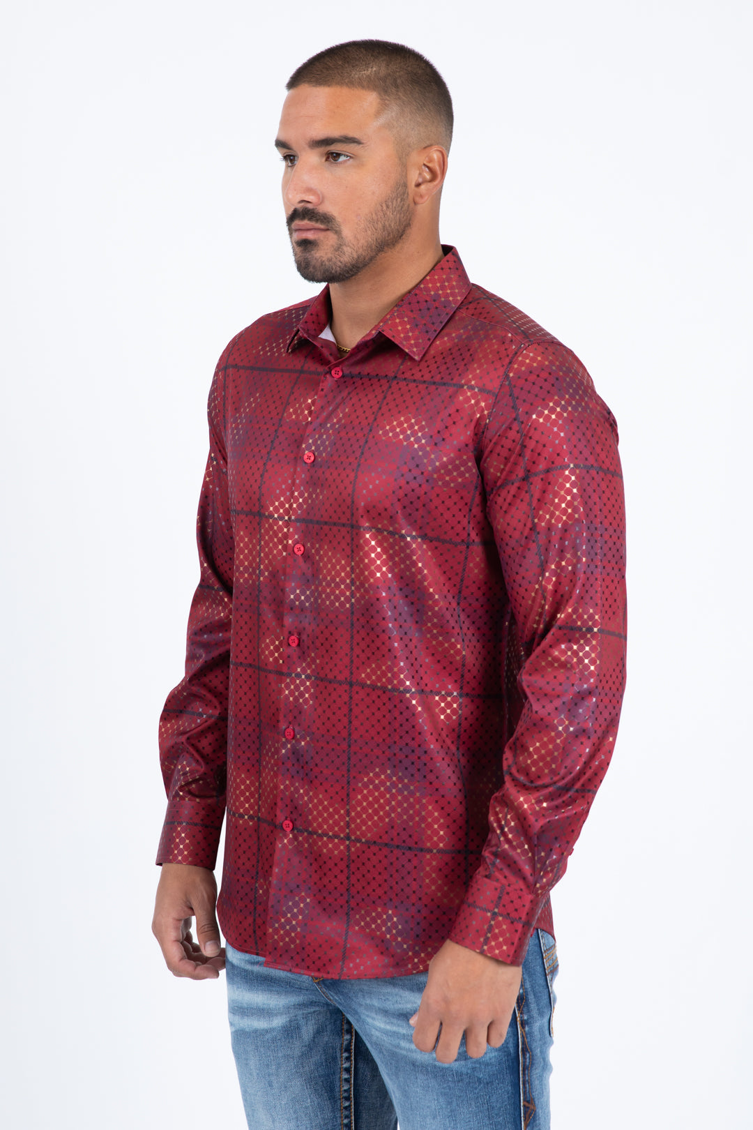 Camisa de manga larga para hombre Platini (FPL11498 / ROJO)
