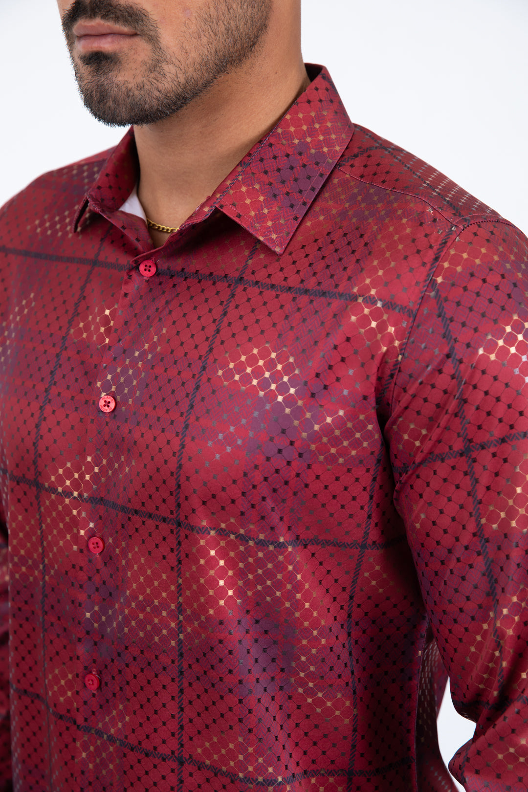 Camisa de manga larga para hombre Platini (FPL11498 / ROJO)