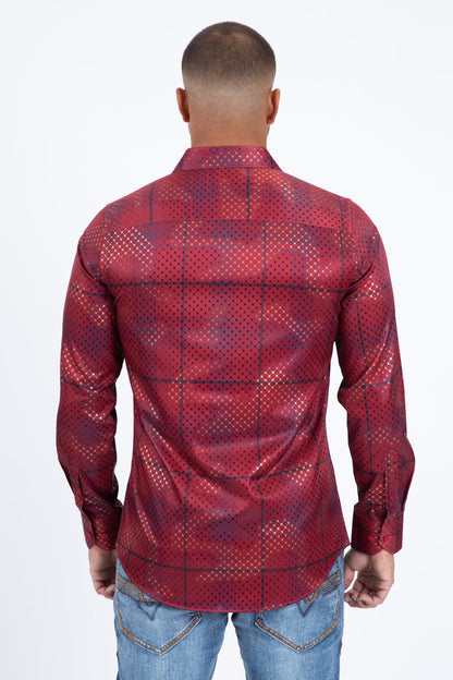 Camisa de manga larga para hombre Platini (FPL11498 / ROJO)