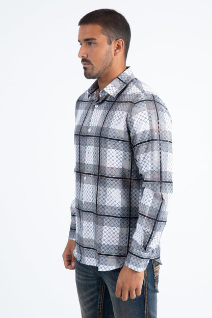 Camisa Platini Modern Fit Stretch para hombre, color blanco (FPL11243 Blanco)