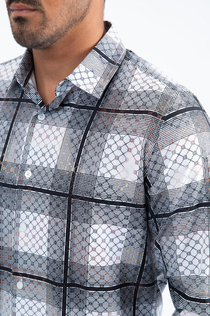 Camisa Platini Modern Fit Stretch para hombre, color blanco (FPL11243 Blanco)