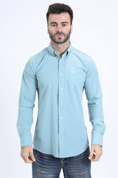 Platini Men's Performance Long Sleeve Blue Shirt (PCL10799 Blue)