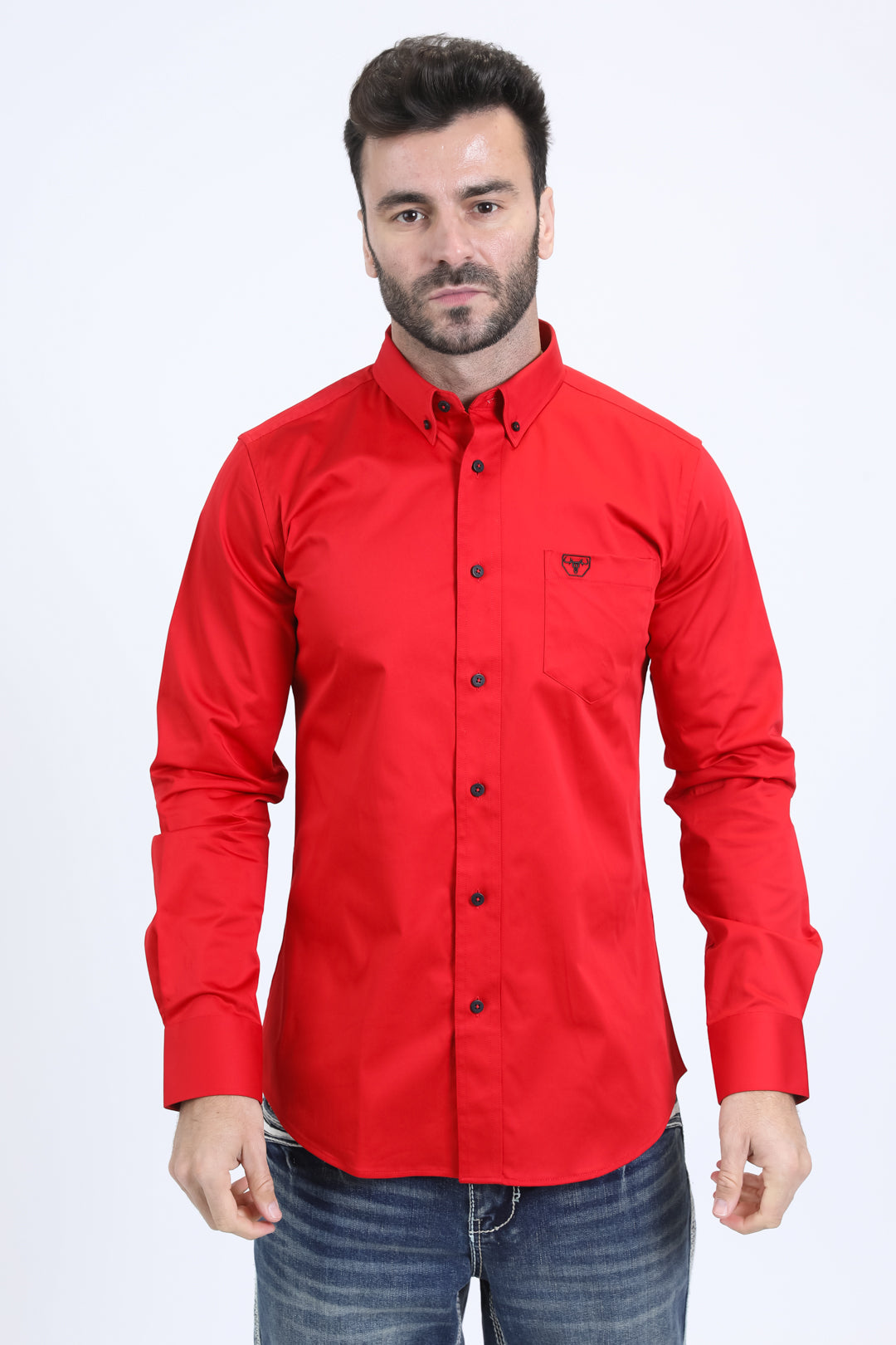 Camisa de manga larga de rendimiento Platini para hombre (PCL10798 Rojo)