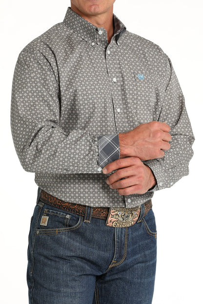 Camisa de manga larga estilo western con botones y estampado de medallón para hombre de Cinch (MTW1105790 - Azul)