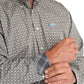 Cinch Men's Medallion Print Button Down Western Long Sleeve Shirt (MTW1105790 Blue)