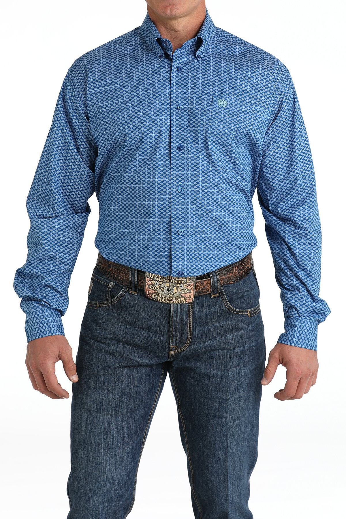 Cinch Men's Long Sleeve Shirt (MTW1105795 - Royal)