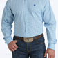 Cinch Men's Stretch Diamond Print Button Down Western Long Sleeve Shirt (MTW1105798 Light Blue)