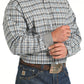 Cinch Men's Long Sleeve Shirt (MTW1105800 - White/Blue/Khaki)