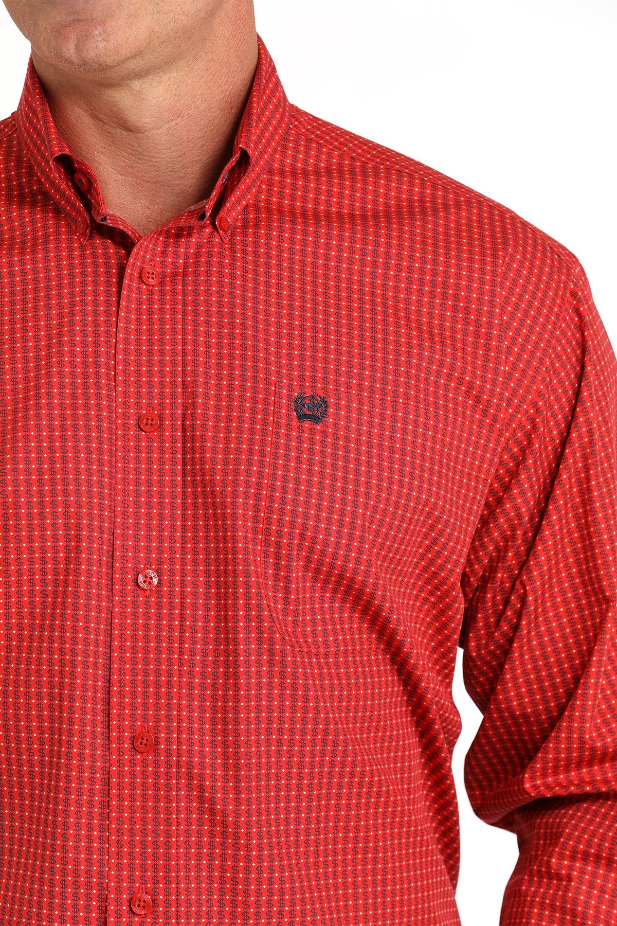 Cinch Men's Match Boy's Money Print Button-Down Western Shirt (MTW1105801 - Red)