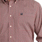 Cinch Men's Geometric Print Button-Down Western Shirt (MTW1105804 - Red)