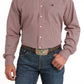 Cinch Men's Geometric Print Button-Down Western Shirt (MTW1105804 - Red)