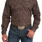 Cinch Men's Paisley Print Button-Down Western Shirt (MTW1105819 - Brown)