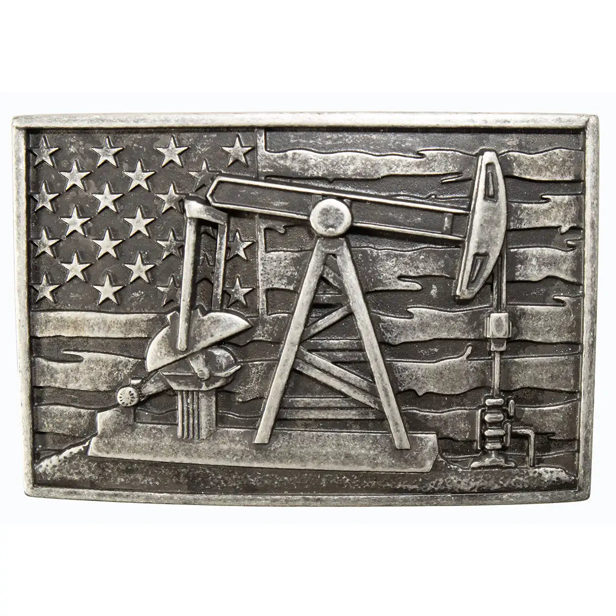 Nocona Men's Rectangle Pump Jack Belt Buckle (37957)