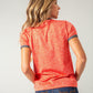 Kimes Ranch Ladies Steadfast Ringer Tee (Red Heather)