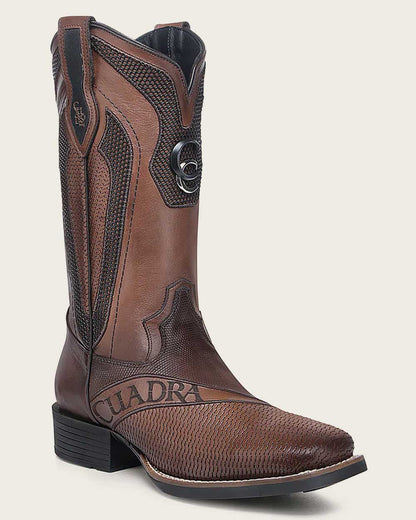 Cuadra Men's Western Rodeo Honey Brown Bovine Boots (CU986/3Z2VRS - Res Crust Miel)