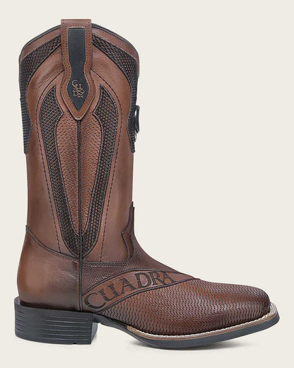 Cuadra Men's Western Rodeo Honey Brown Bovine Boots (CU986/3Z2VRS - Res Crust Miel)