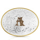 Montana Silversmiths Classic Western Oval Two-Tone Initial Belt Buckle - A (1255A)
