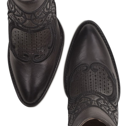 Cuadra Women's Ankle Embroidered Grey Booties (CU435/3F48RS - Crust Tokio Gris)