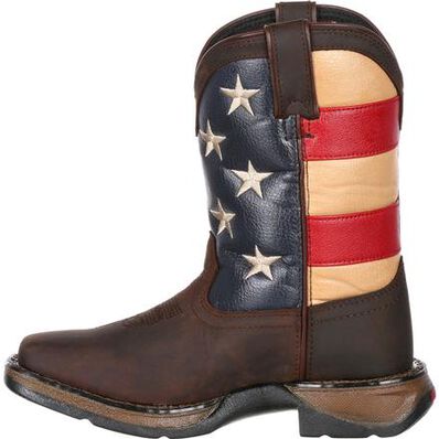 Botas vaqueras con bandera para niños grandes Lil' Rebel de Durango (DBT0160)